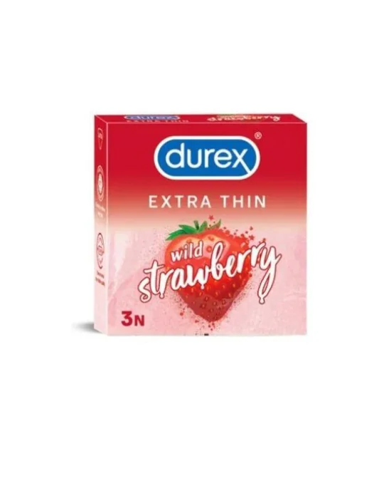 [148695] Preservatifs Fraise 3 Pieces Durex